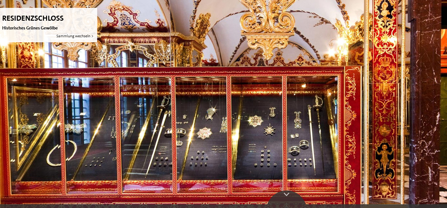 Screenshot vom digitalen Panoramarundgang der SKD des historischen Grünen Gewölbes